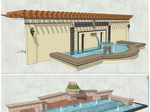 精品中式風(fēng)格水景墻與園林景觀墻設(shè)計(jì)與模型下載